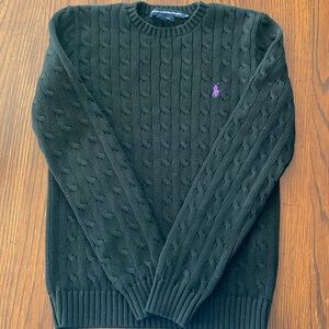 Ralph Lauren sport black cable knit sweater. Excellent condition size large